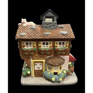 Partylite Porcelain Flower Shop Cottage Tea Light Candle‎ House